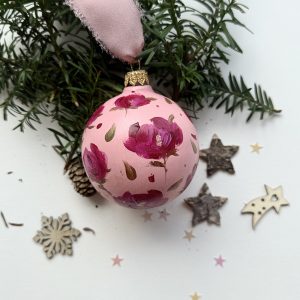 Poesia (sfera di Natale in ceramica dipinta a mano)